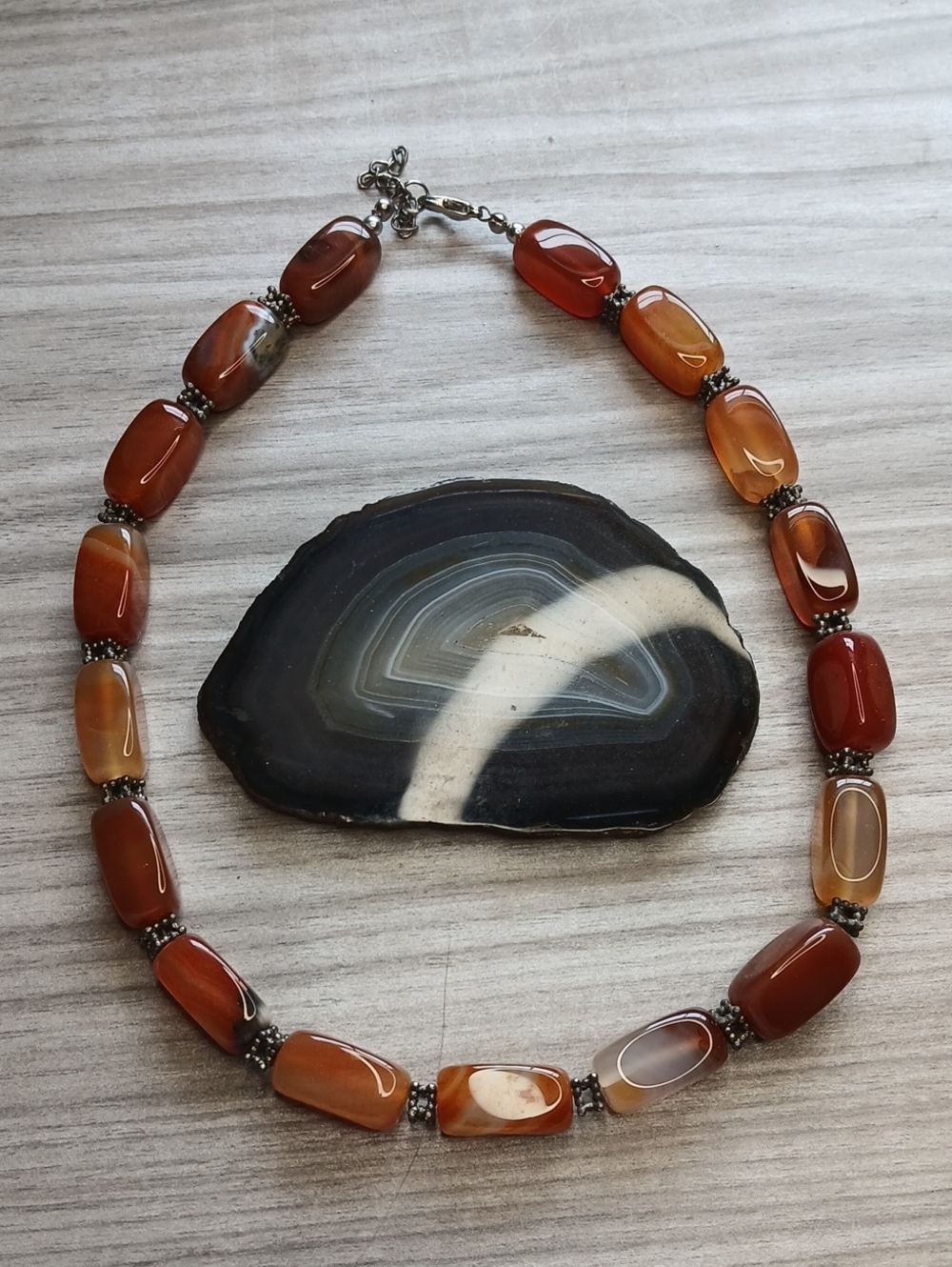 Carnelian Bead Necklace - Warm Amber Tones